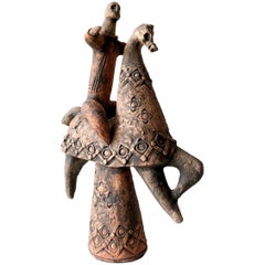 Dane Henry Burr Terracotta Ceramic Horse And Rider Sculpture