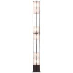 Alice Floor Lamp Sandblasted Handblown Glass in Solid Brass or Blackened