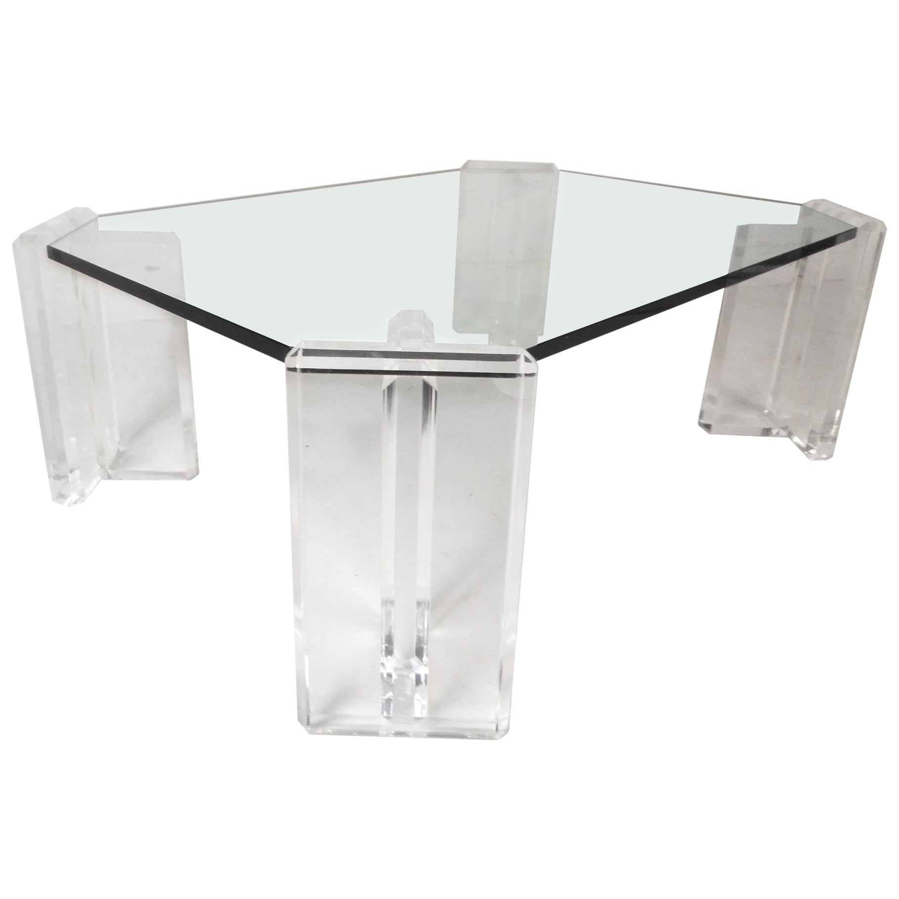 Brass, Lucite and Glass "Golf" Themed Coffee Table at 1stDibs