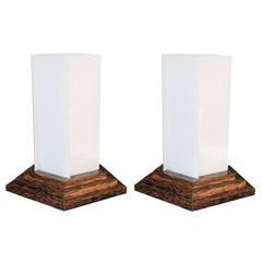 Pair of 1940s Palmwood Lamps 7