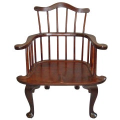 Antique Rare George II Mahogany Windsor Armchair of Eccentric Design