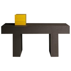 Welcome Wooden Bench Covered with Gauze and a Small Drawer Unit by Aldo Cibic