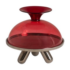 Gambone and Cuppone, Colored Blown-Glass Bowl and Ceramic Riser by Aldo Cibic