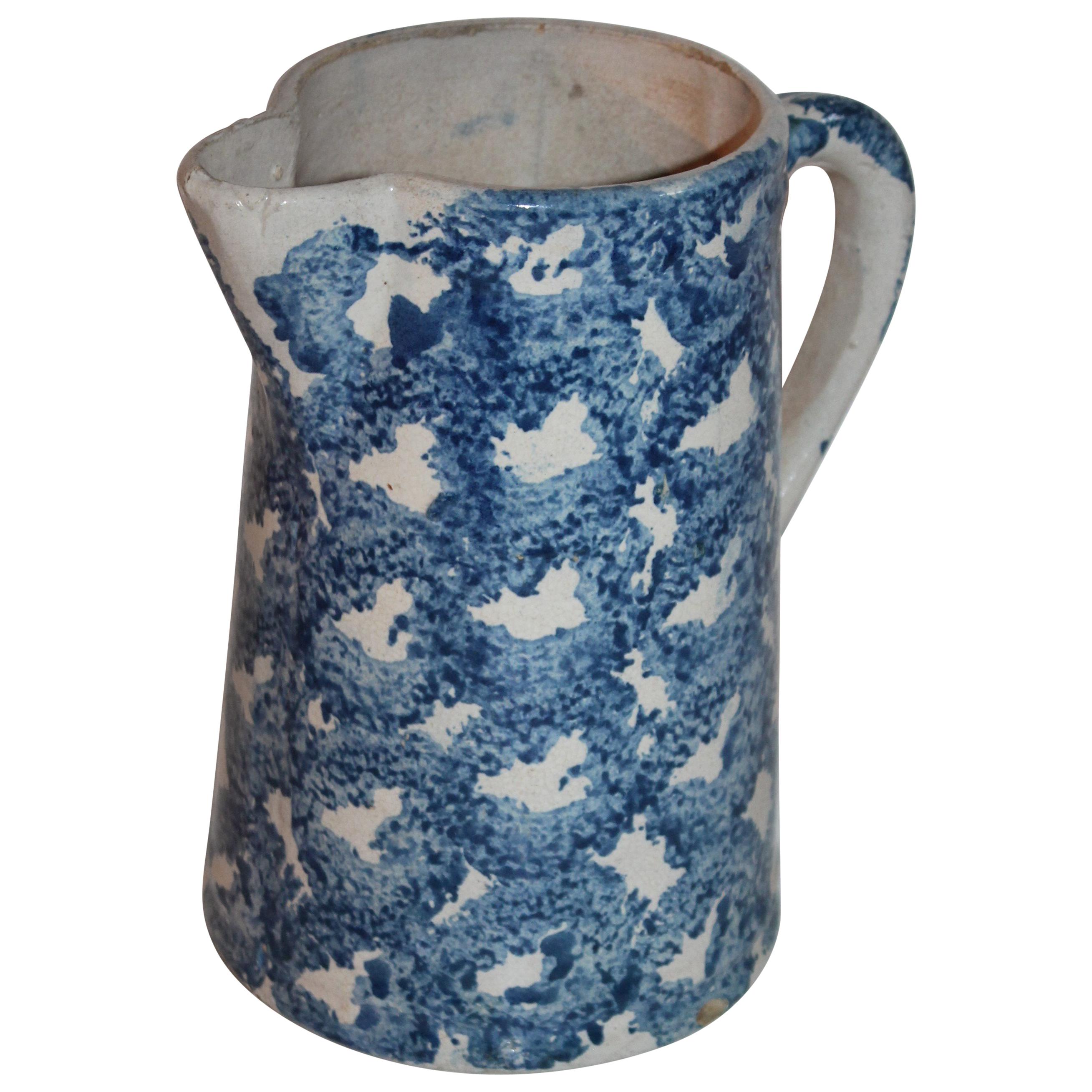 19th Century Design Sponge Ware Pitcher