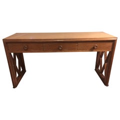 Vintage French Cerused Oak Console