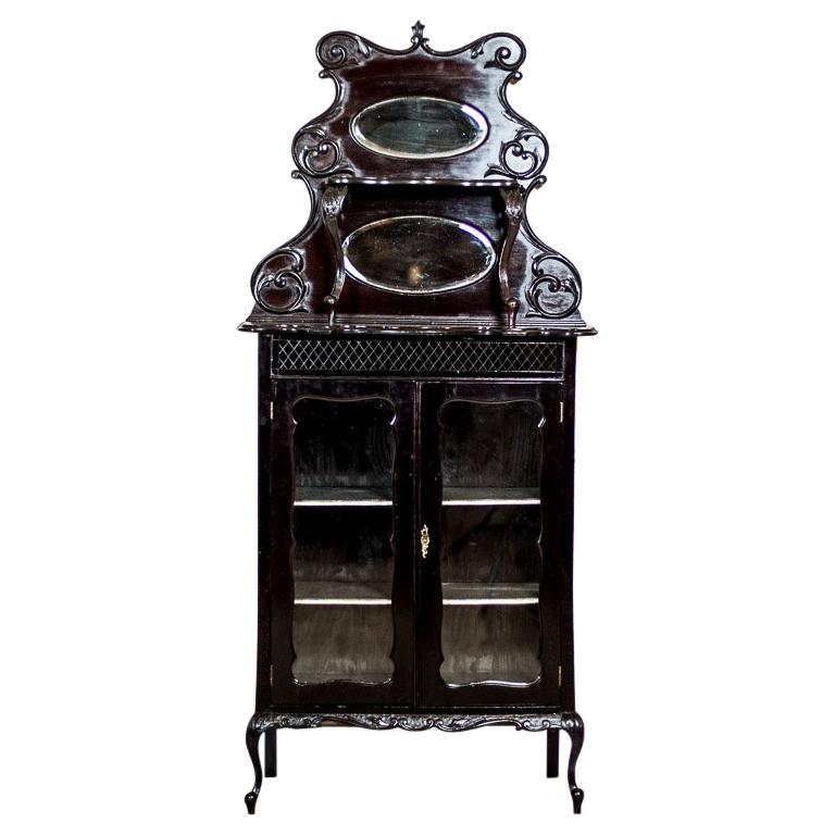 Ornate Mahogany Cabinet from the 19th Century in Bark Bronze For Sale