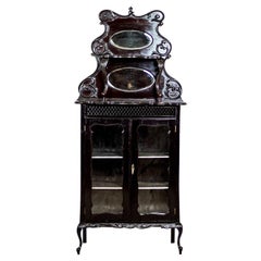 Used Ornate Mahogany Cabinet from the 19th Century in Bark Bronze