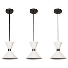 'Monarch' Pendant Lamp in Oil-Rubbed Bronze and White Enamel, Blueprint Lighting