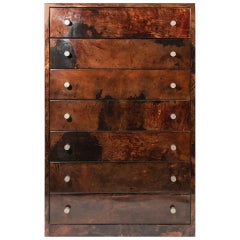 Aldo Tura, Buffet, Varnished Parchment on Wood, circa 1970, France