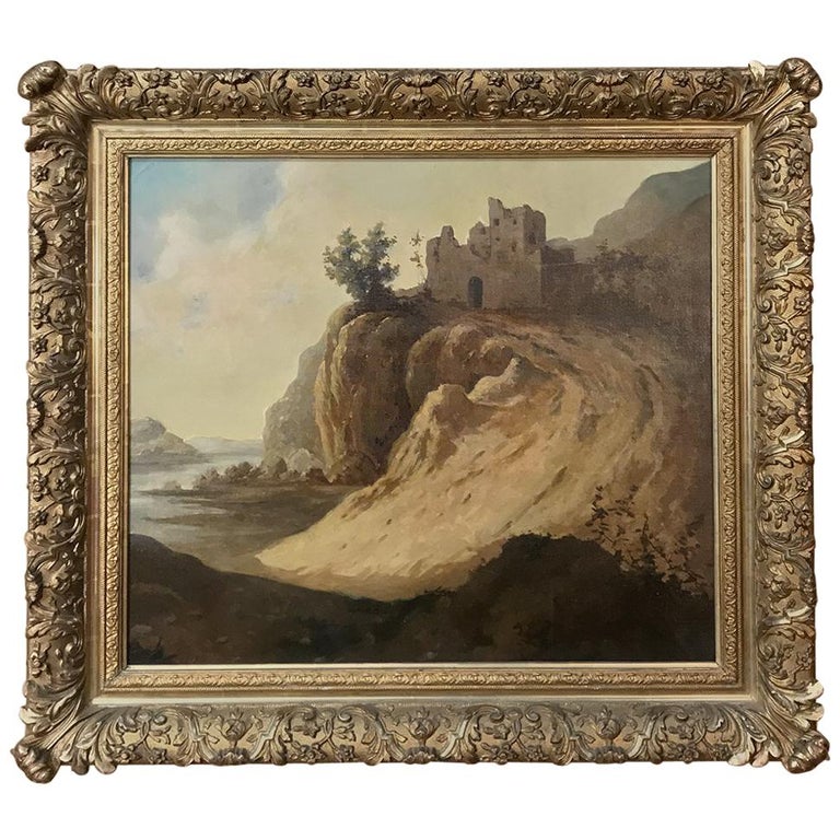 Antique Framed Oil Painting on Canvas at 1stdibs