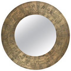 Pandora Acid Etched Patinated Brass with Antique Mirror by Studio Belgali