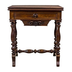 19th Century Walnut Sewing Table or Card Table