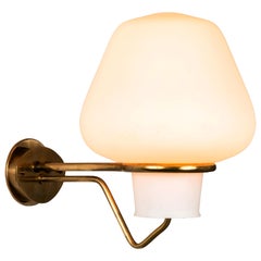 Large 1950s Gunnar Asplund JH-813 Brass and Glass Sconce for ASEA