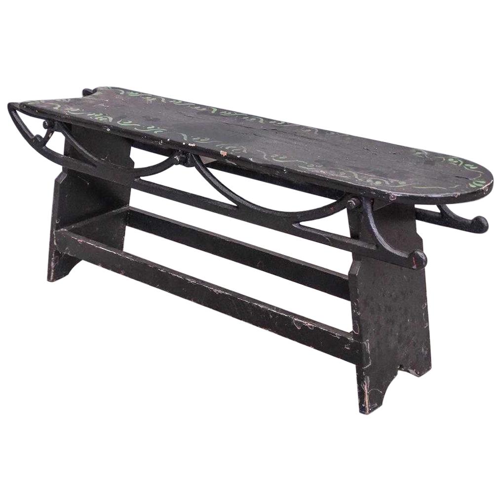 Antique Painted Sled Bench