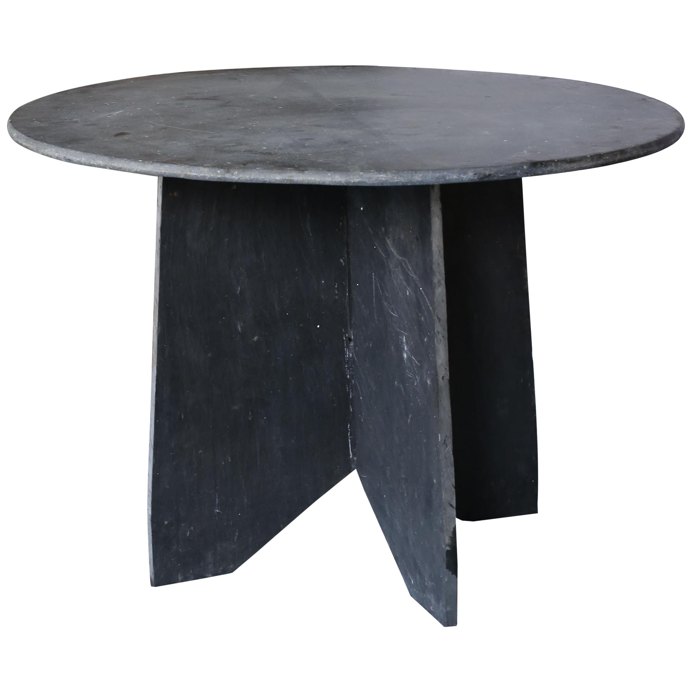 Round Slate Side Table or Center Table