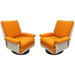 Pair of Swivel Lounge Chairs by Airborne, circa 1965, Made in France