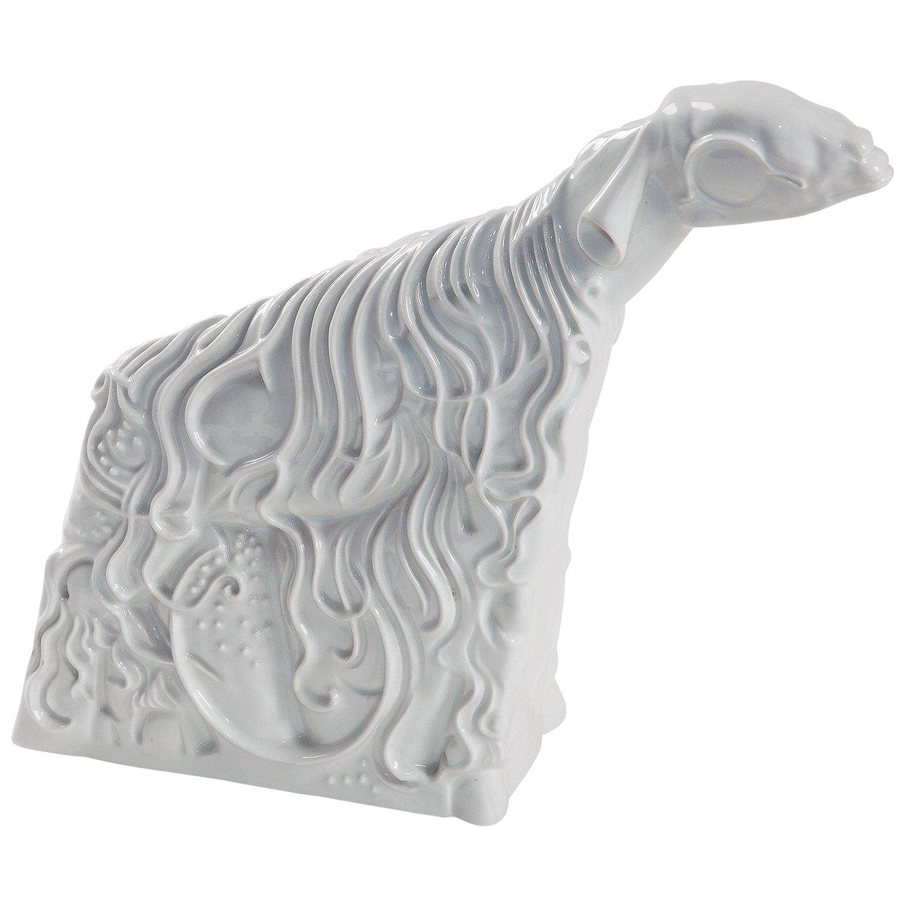 Figurine en porcelaine émaillée Ludwig Gies "Mondschaf" (chèvre de lune) en vente