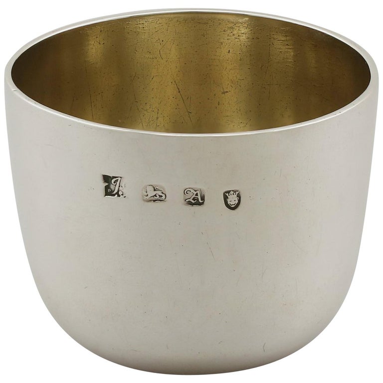 Set of Six Small Sterling Silver Cups by Cartier For Sale at 1stdibs