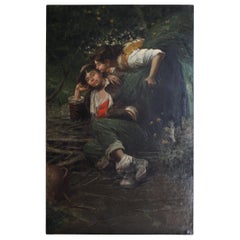19th Century Oil on Canvas by Luca Postiglione
