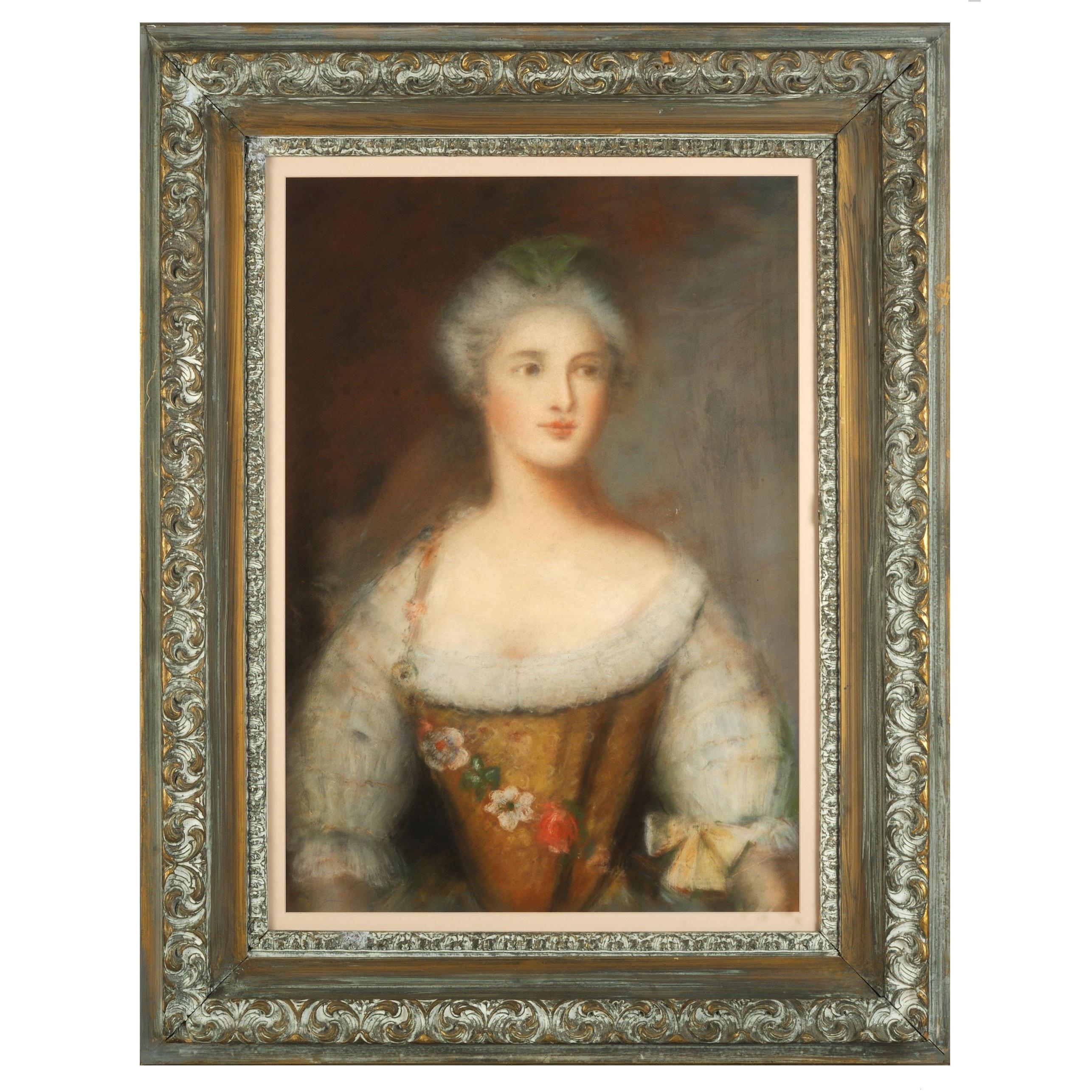 19th Century French Pastel on Paper After Jean Marc Nattier
