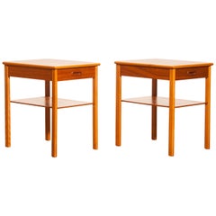 1950s, a Pair of Teak Bedside Tables by Säffle, Sweden
