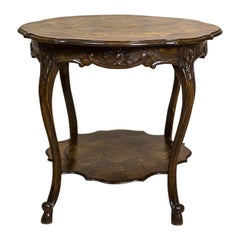 Antique Intarsiated, Walnut Coffee Table, circa 1900