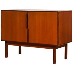 1960s, Teak and Walnut Small Sideboard Cabinet by Asko Finland