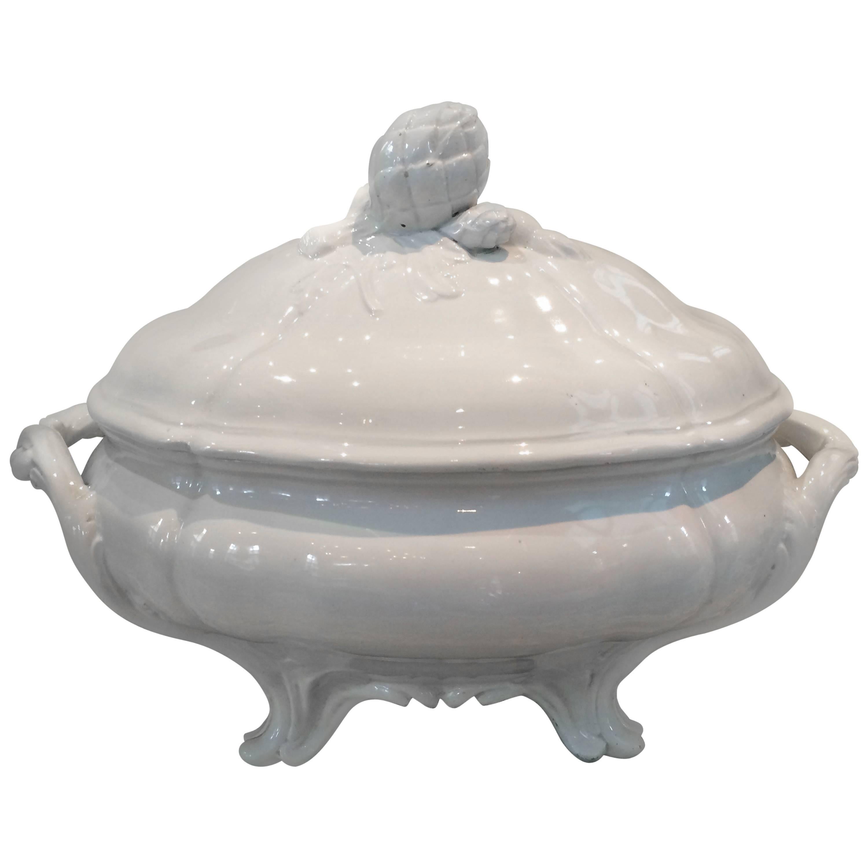 19th Century Oblong Artichoke French Tureen For Sale at 1stDibs