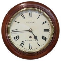 Antique Mahogany Fusee Dial Clock, England, circa 1915