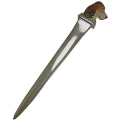 Austrian Cold Painted Bronze Dog/Spaniel Letter Opener, circa 1910