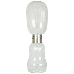 Italian Murano Clear and White Glass Shades 1960s Floor Lamp