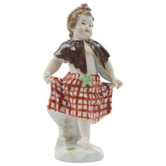 Antique Meissen Porcelain Figurine of Cherub as Scottish Lass Dancing Germany