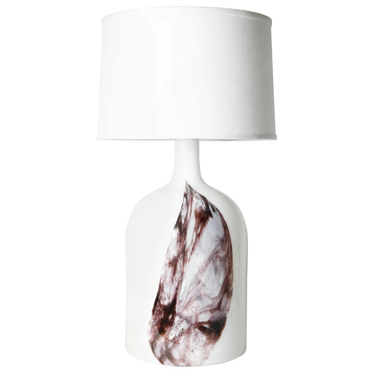 Large Deep Red And White Holmegaard Table Lamp Denmark 1980 For Large Deep Red And White Holmegaard Table Lamp Denmark 1980 For