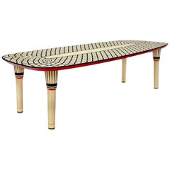 Aelita Dining Table, Graphic Table in Black and Ivory by Matteo Cibic