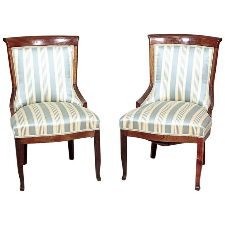 Two Biedermeier Mahogany Chairs, circa 1830 For Sale at 1stdibs