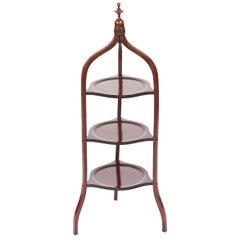 Edwardian Mahogany Inlaid 3-Tier Cake Stand