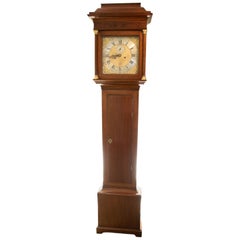 Horloge de parquet à cadran carré John Snelling 8 jours en laiton du 18ème siècle