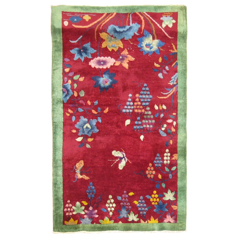 Chinese Red Art Deco Rug For Sale at 1stDibs | red chinese rug