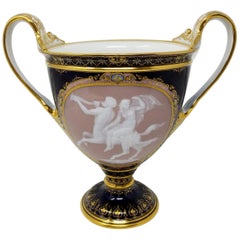 Meissen Pate Sur Pate Vase of a Neoclassical Maiden Seated on Centaur