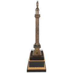 Large Grand Tour Gilt Bronze Model of the Place Vendome Napoleon Column in Paris