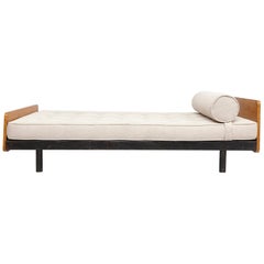Jean Prouve Daybed in Black Metal and Wood, circa 1950