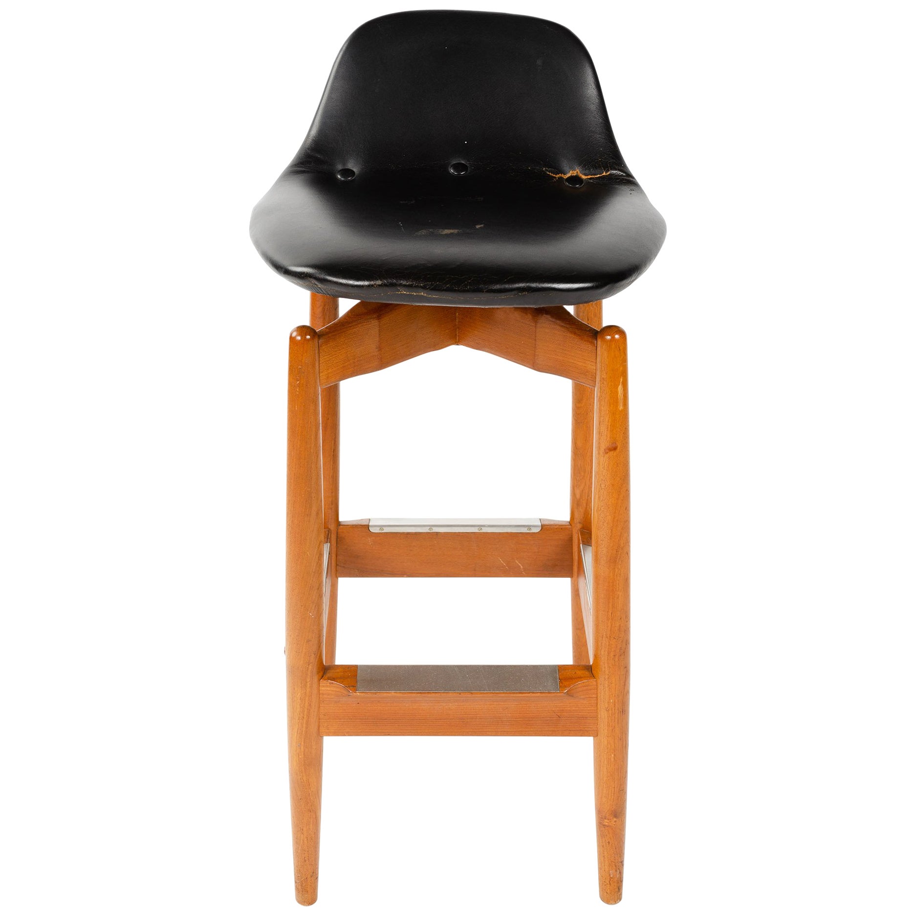 PAIR OF 19THC CAPTAINS CHAIR/SWIVEL BAR STOOLS at 1stDibs