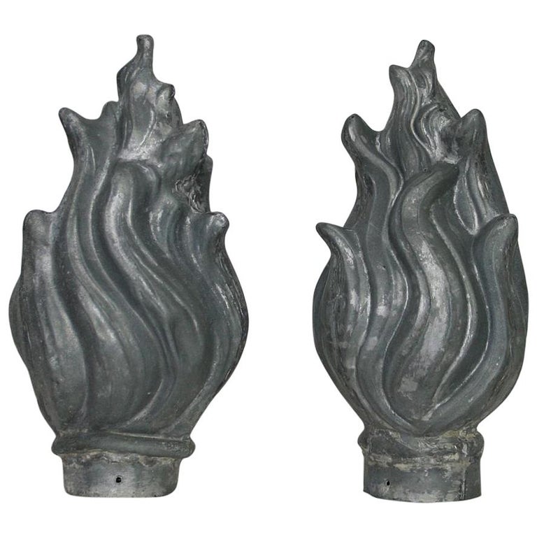 Pair Of 19th Century French Zinc Roof Finials For At 1stdibs Pair Of 19th Century French Zinc Roof Finials For