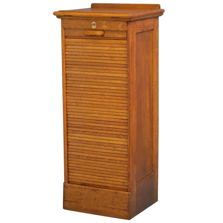 Danish Midcentury Tambour Sliding Door File For Sale at 1stdibs