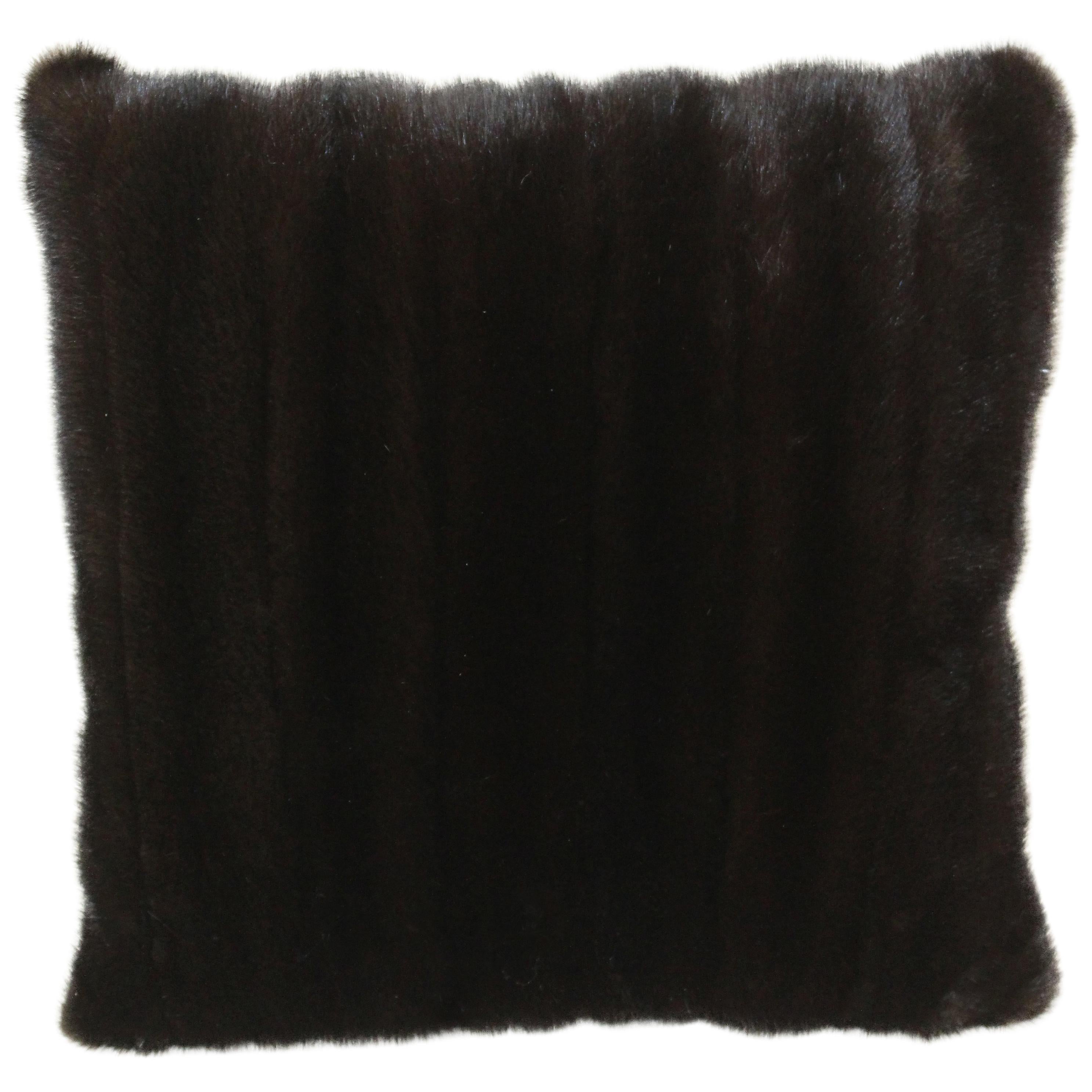Luxurious Blacklama Mink Throw Pillows
