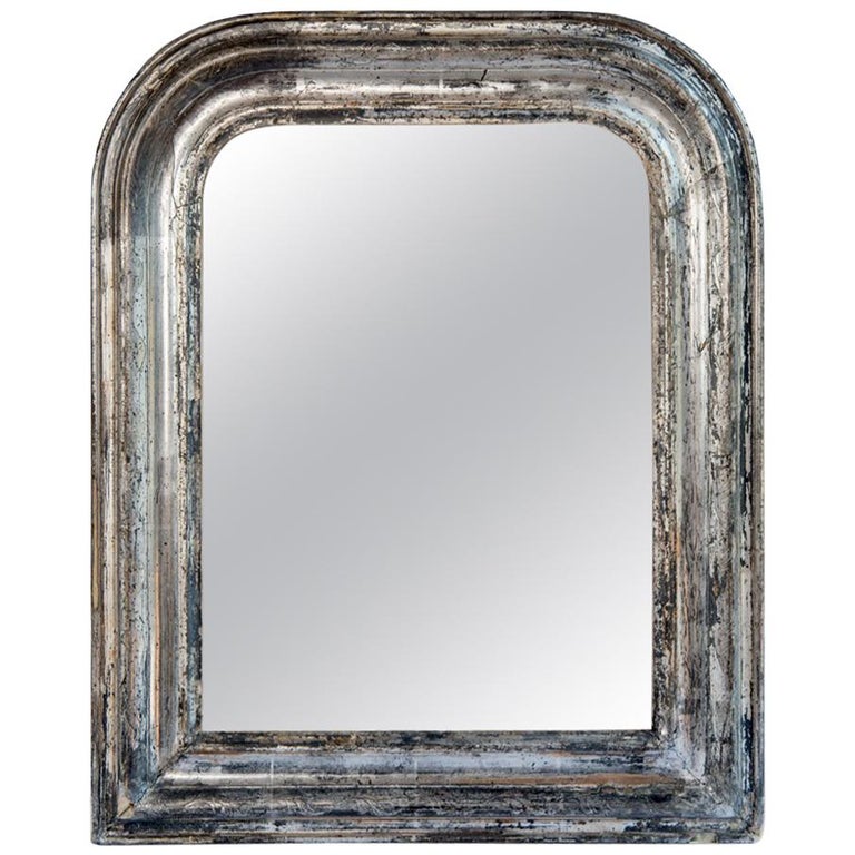 Silver Leaf Mirror with Original Mirror For Sale at 1stDibs