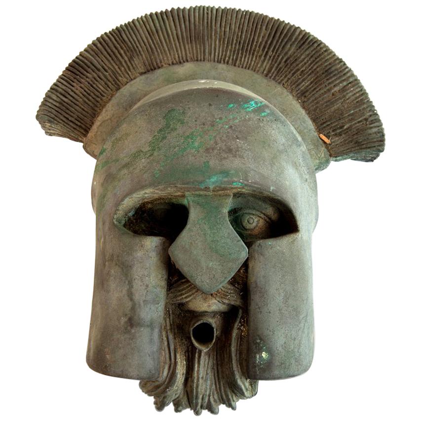  Head of a Roman Soldier Mask Wall Fountain