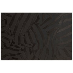 Folded Black Velvet Monochromatic Wallpaper with Matte Black and Gloss Black Ink