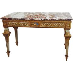 Fine North Italian parcel-gilt painted console table, Turin, late 18th Century 2