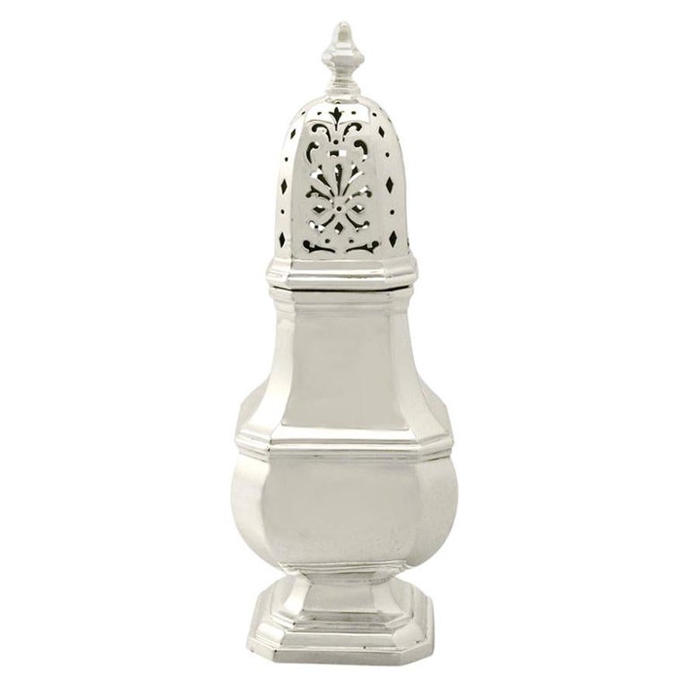 Antique English Sterling Silver Sugar Caster For Sale